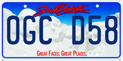 SD license plate 0GCD58