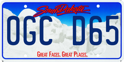 SD license plate 0GCD65