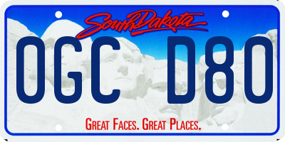 SD license plate 0GCD80