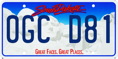 SD license plate 0GCD81