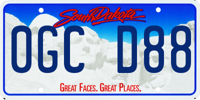 SD license plate 0GCD88