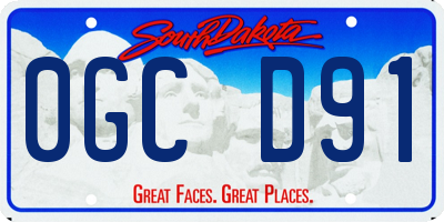 SD license plate 0GCD91