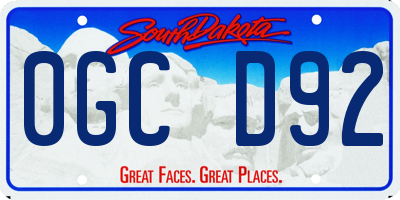 SD license plate 0GCD92