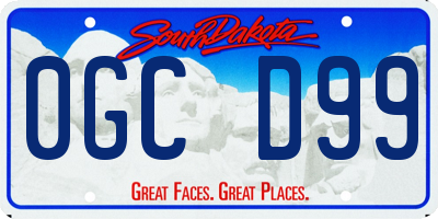 SD license plate 0GCD99