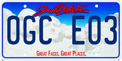 SD license plate 0GCE03