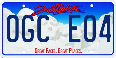 SD license plate 0GCE04