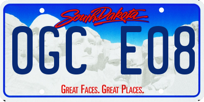 SD license plate 0GCE08