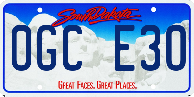 SD license plate 0GCE30