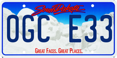 SD license plate 0GCE33