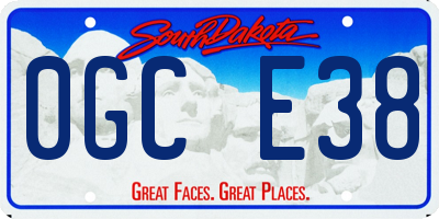 SD license plate 0GCE38