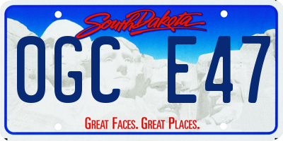 SD license plate 0GCE47