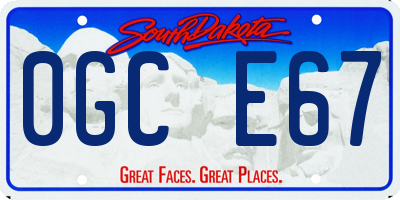 SD license plate 0GCE67