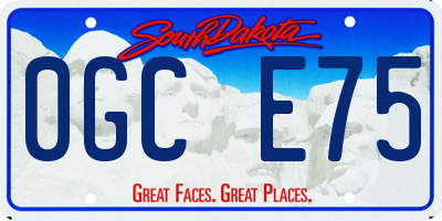 SD license plate 0GCE75