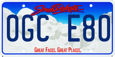 SD license plate 0GCE80