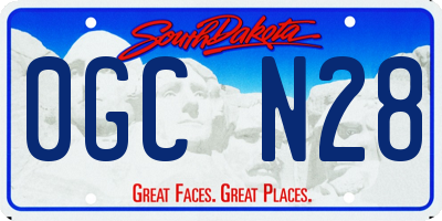 SD license plate 0GCN28