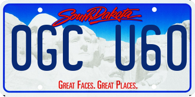 SD license plate 0GCU60