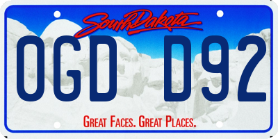 SD license plate 0GDD92