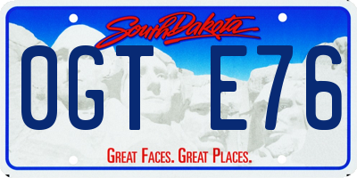 SD license plate 0GTE76