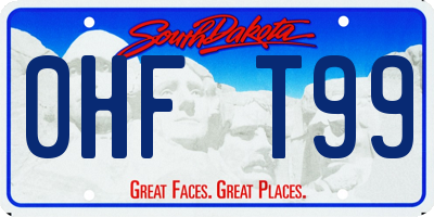SD license plate 0HFT99