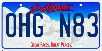 SD license plate 0HGN83