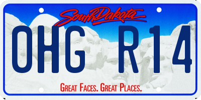 SD license plate 0HGR14