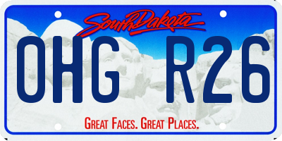 SD license plate 0HGR26