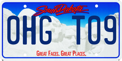 SD license plate 0HGT09
