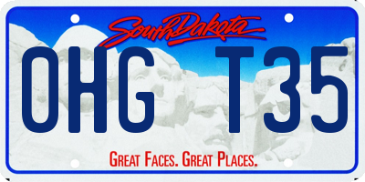 SD license plate 0HGT35