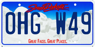 SD license plate 0HGW49
