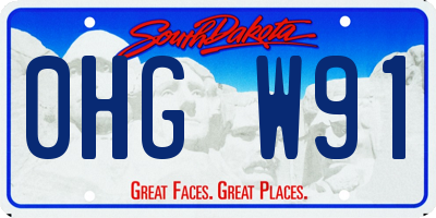 SD license plate 0HGW91