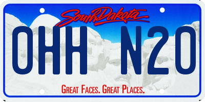 SD license plate 0HHN20