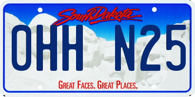 SD license plate 0HHN25
