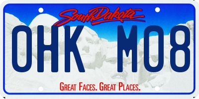 SD license plate 0HKM08