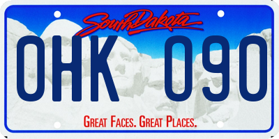 SD license plate 0HKO90
