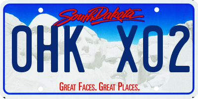 SD license plate 0HKX02