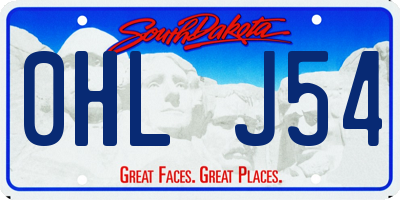SD license plate 0HLJ54