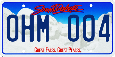 SD license plate 0HMO04