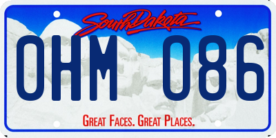 SD license plate 0HMO86