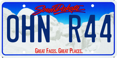 SD license plate 0HNR44