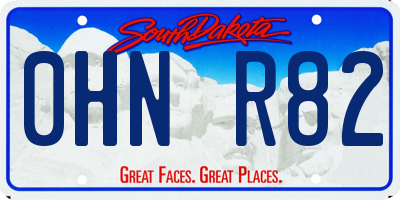 SD license plate 0HNR82