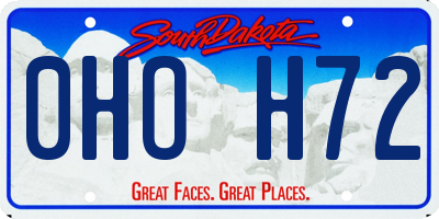 SD license plate 0HOH72