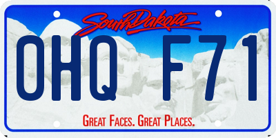 SD license plate 0HQF71