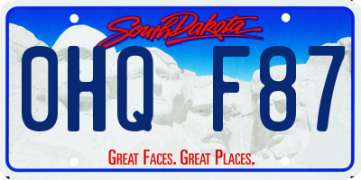 SD license plate 0HQF87