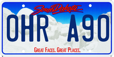 SD license plate 0HRA90