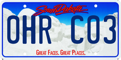 SD license plate 0HRC03