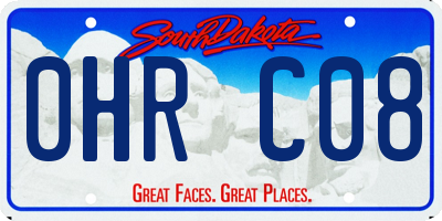 SD license plate 0HRC08