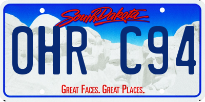 SD license plate 0HRC94