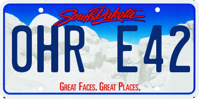 SD license plate 0HRE42