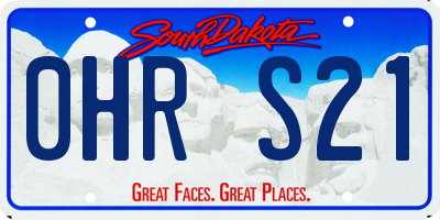 SD license plate 0HRS21
