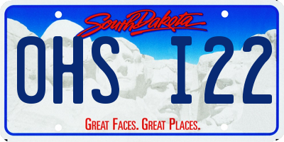 SD license plate 0HSI22